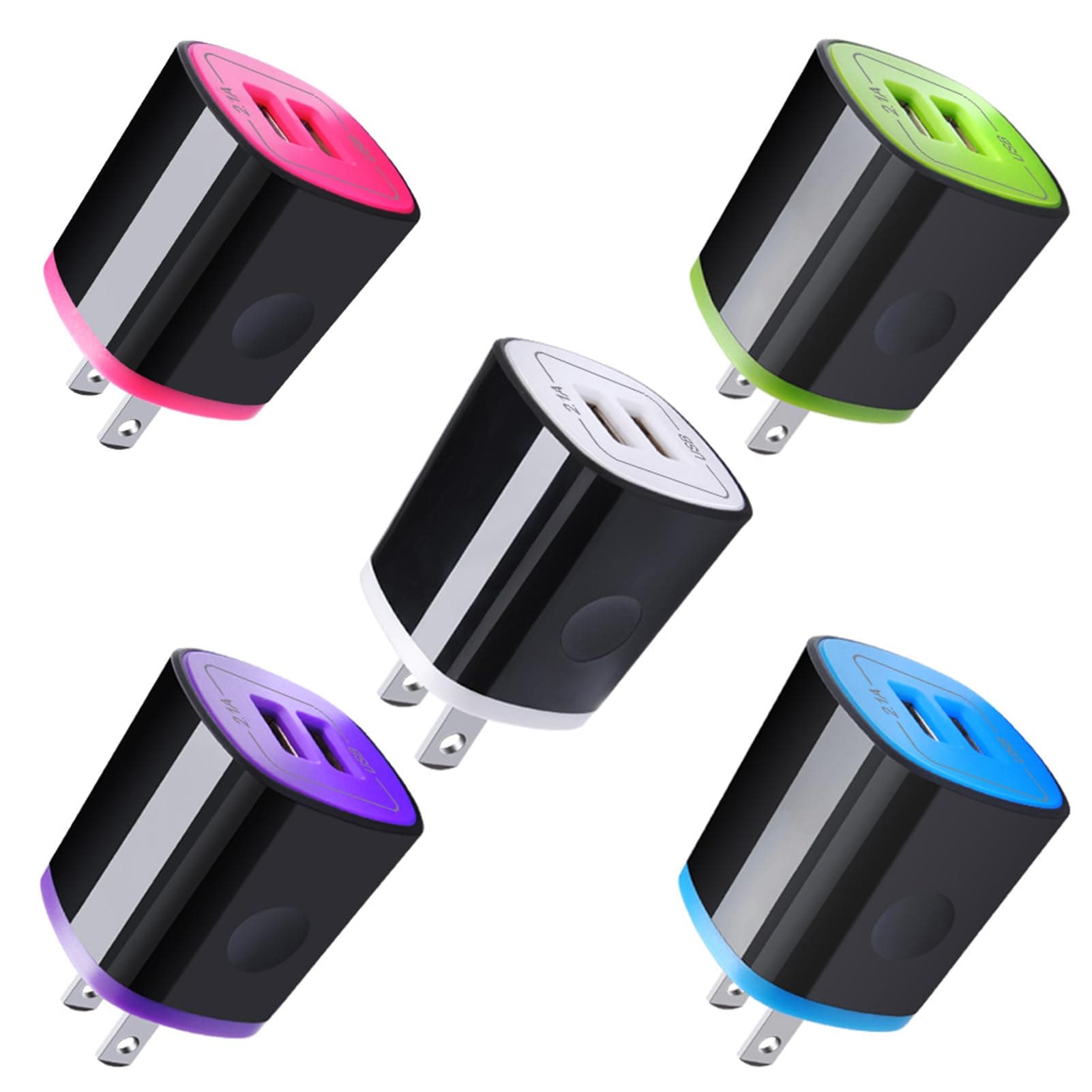 iPhone USB Wall Charger Adapter, Charger Brick, AndHot 5Pack 2.1A Dual Port Fast Charging Block Box Base Wall Plug for iPhone 17 16e 16 15 14 13 12 11 Pro Max XR XS X 8 7,iPad,Samsung,Android,Kindle