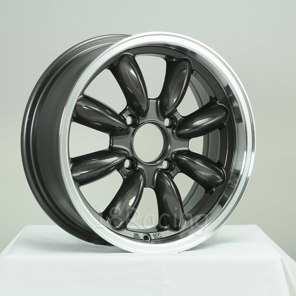 1 PC ONLY ROTA RB WHEELS 15x7 PCD: 4x100 OFFSET: 25 HB:57.1 GUNMETAL WITH POLISH LIP