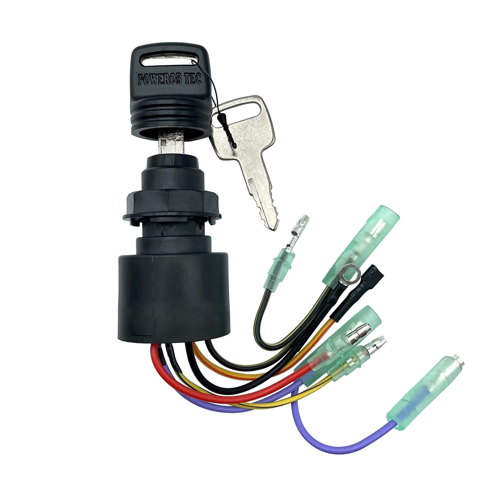 SKARUMMER Boat Ignition Switch with Key Replacement for Mercury Mariner Outboard Motor Control Box with 2 Keys 3 Position 6 Wire Connectors - Replace Mercury Ignition Switch 87-17009A2 87-17009A5