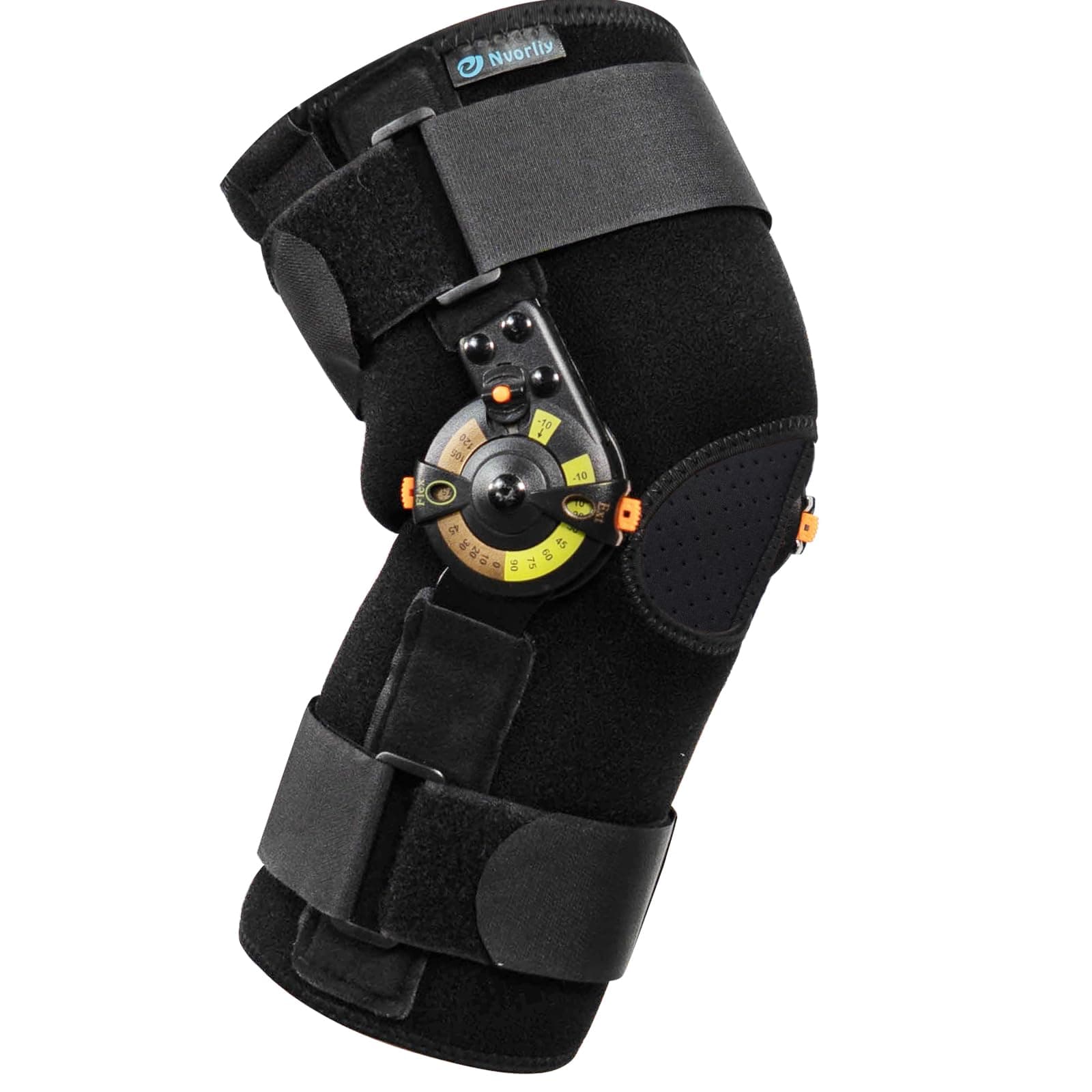 - Nvorliy Hinged ROM Knee Brace with Side Stabilizers & Locking Dials, Post Op Knee Immobilizer for Arthritis, ACL, MCL, PCL, Meniscus Tear, Injurie/Knee Pain, Medical Orthopedic Support (X-Large)