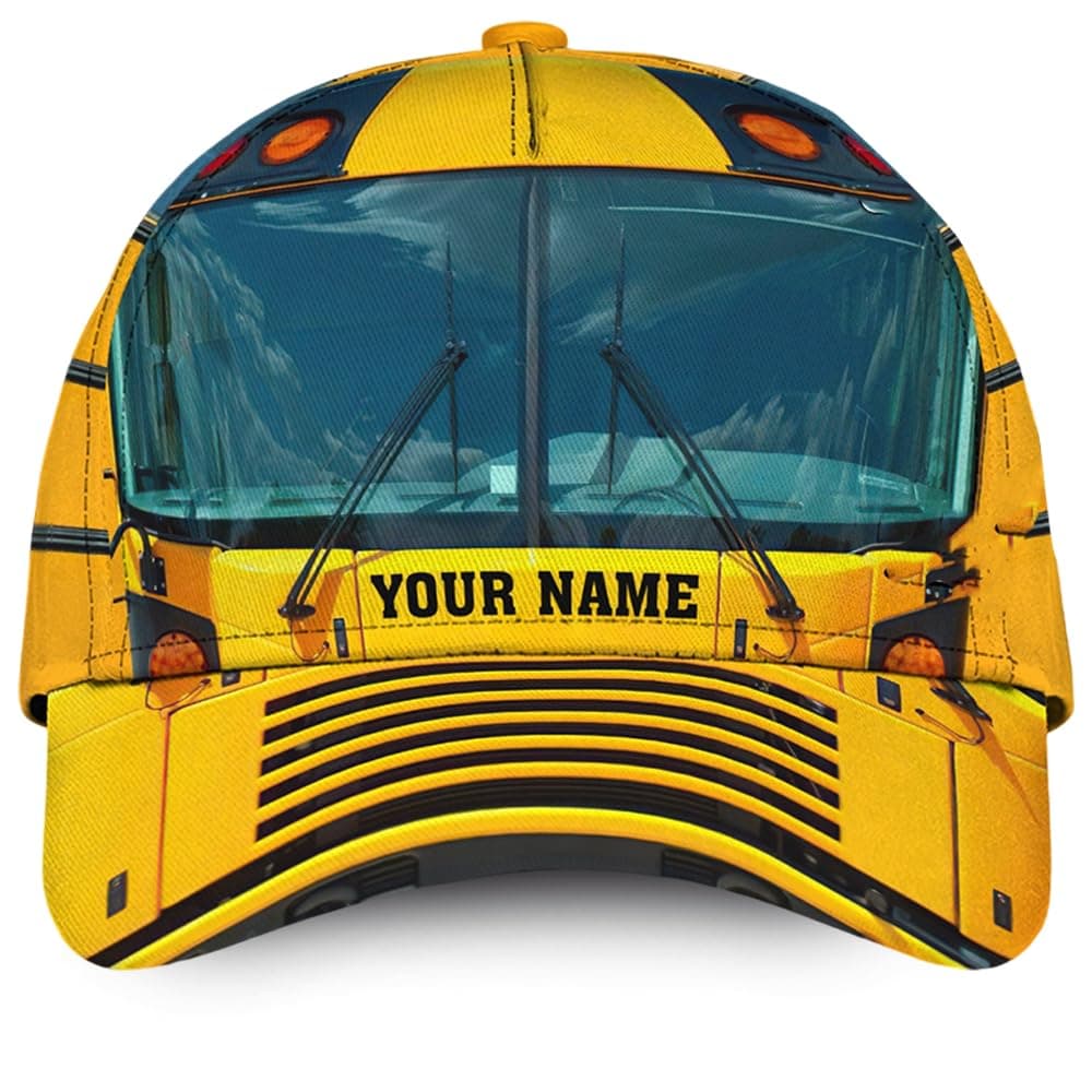 POPPOPPersonalized Bus Driver Hat with Name, School Bus Cap, Back to School Gift, Gift for Him, Dad, Husband, Birthday, Christmas