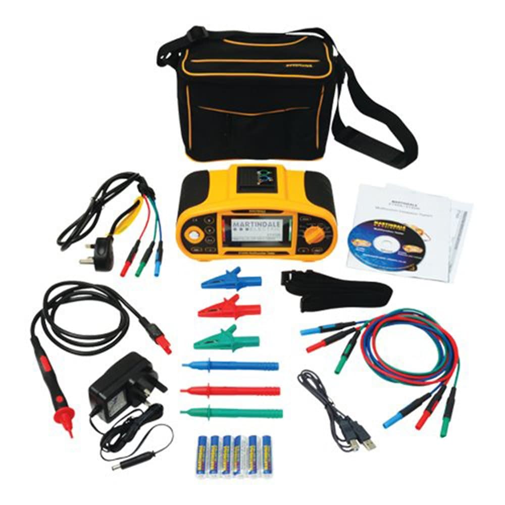Martindale ET4500 - Martindale LCD Multifunction Installation Tester, Carries Out Automatic Polarity & Wiring Check Before Testing, Features High Current, Non-Trip Loop Testing, Phase Sequence Indication & TRMS (True RMS) Voltage Measurement, Can Perform 3 Wire Earth Testing, Plus Has On Board Memory For Test Result Storage, 3rd Amendment Ready, Comes With Soft Carry Case & Strap, Mains Charger, Low Discharge Rechargeable Batteries from Testermans