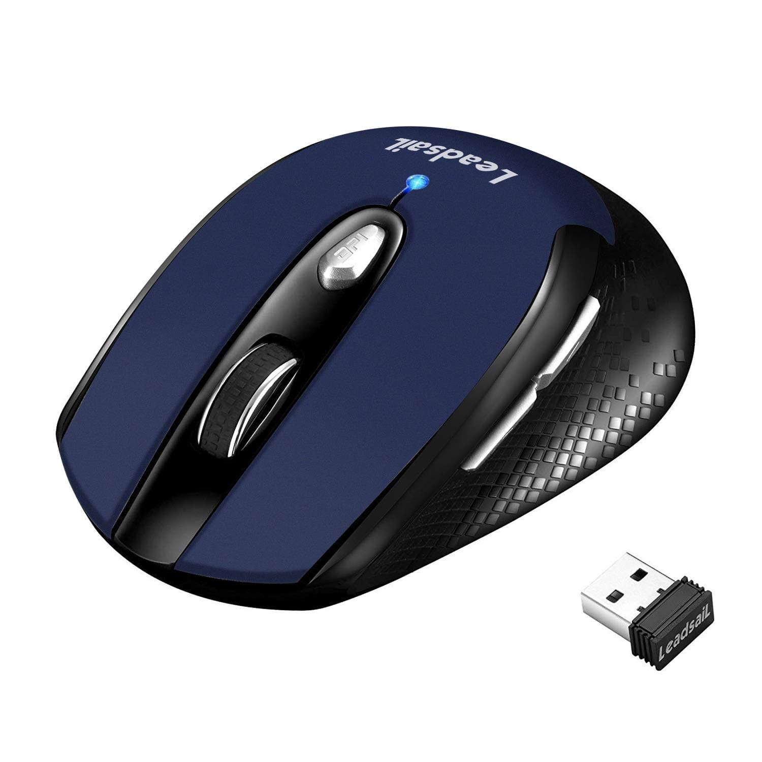 LeadsaiL Wireless Mouse, Silent Cordless Optical Computer Mouse, 6 Buttons,1600DPI with 3 Adjustable Levels for Windows 10/8/7/XP/Mac/Macbook Pro/Air/HP/Acer