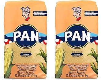 Yellow Corn Meal – Pre-cooked Gluten Free and Kosher Flour for Arepas (2.2 lb/Pack of 2)