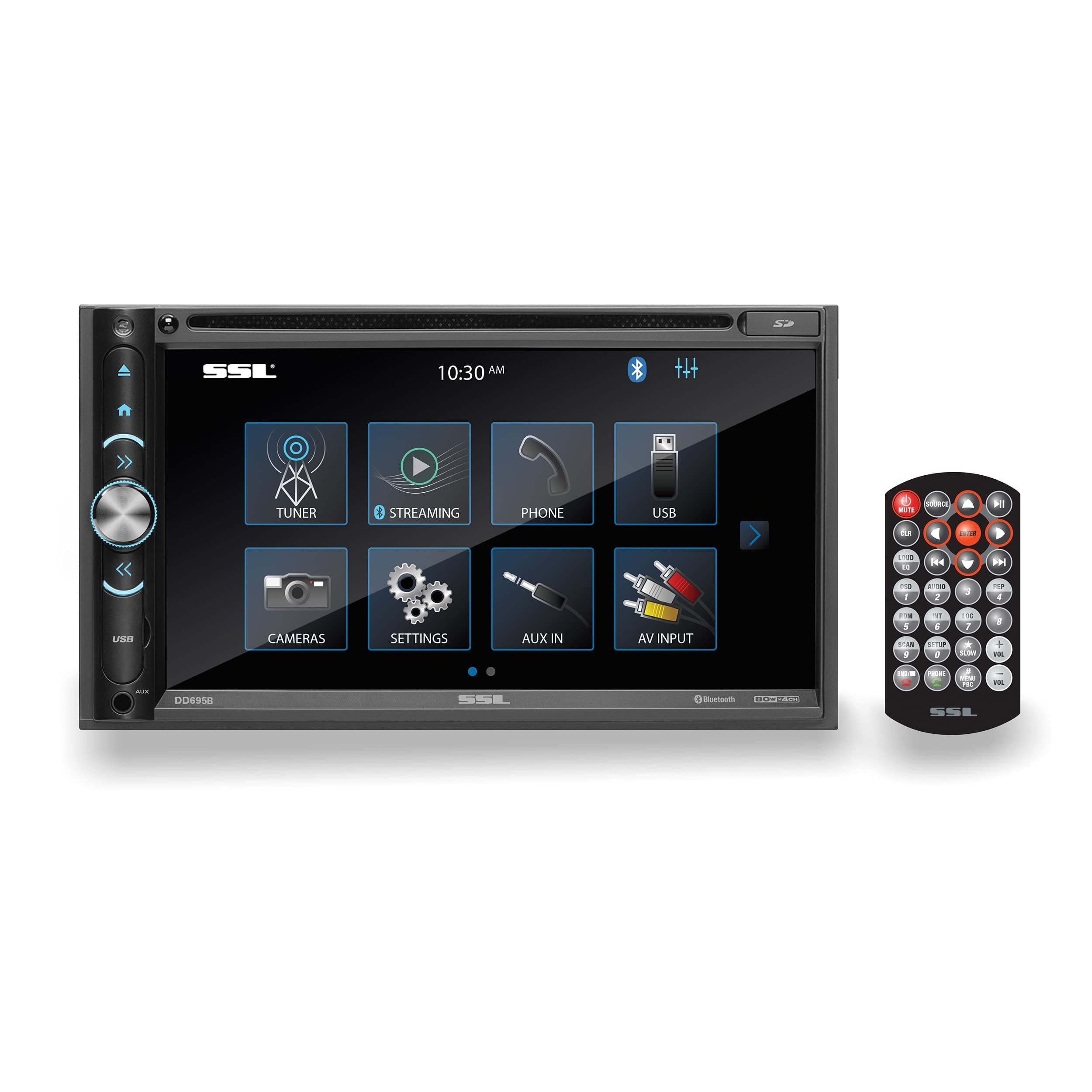 Sound Storm Laboratories DD695B Car Stereo System - A-Link (Screen Mirroring), 6.95 Inch Double Din Head Unit, Touchscreen, Bluetooth Audio and Hands-Free Calling, Radio Receiver, CD Player