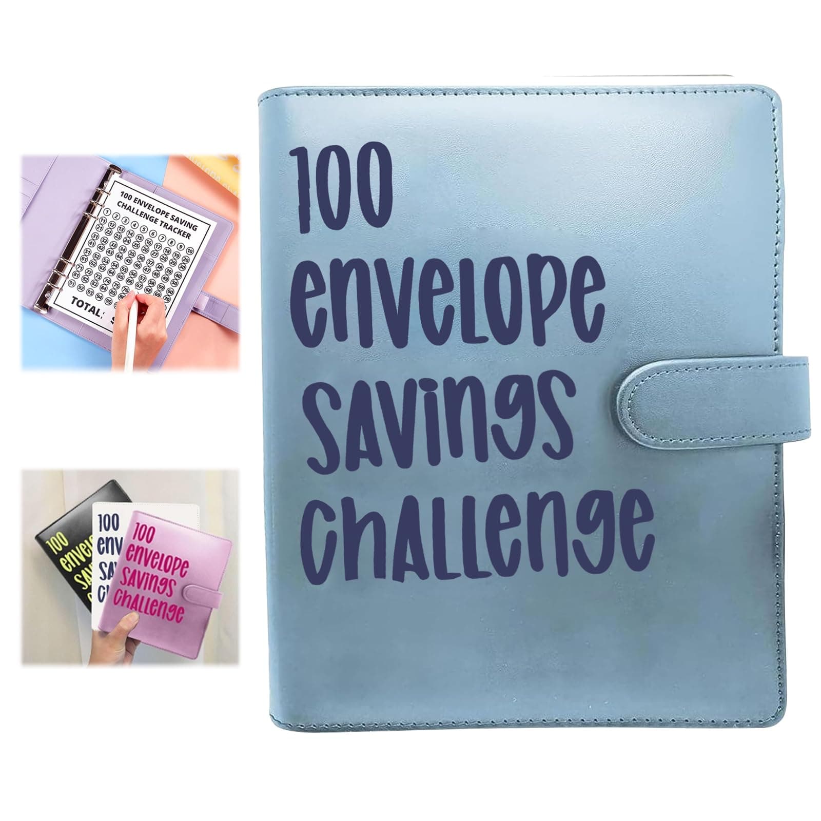 PAPSTAR100 Days Saving Challenge Binder, Envelope Savings Challenge Book, Savings Challenges Book to Save $5,050(Blue)