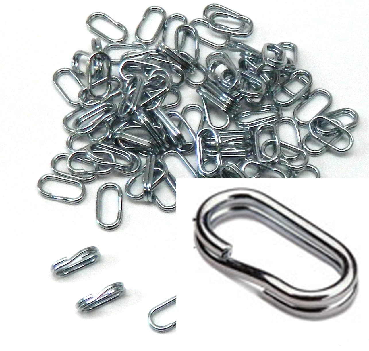 95 Oval X2 Power Rings 50% Stronger Than Round Split Rings Zinc Plated Connectors for Key Rings, Lures Fishing Tackle (4x8mm 0.315x0.158 In)