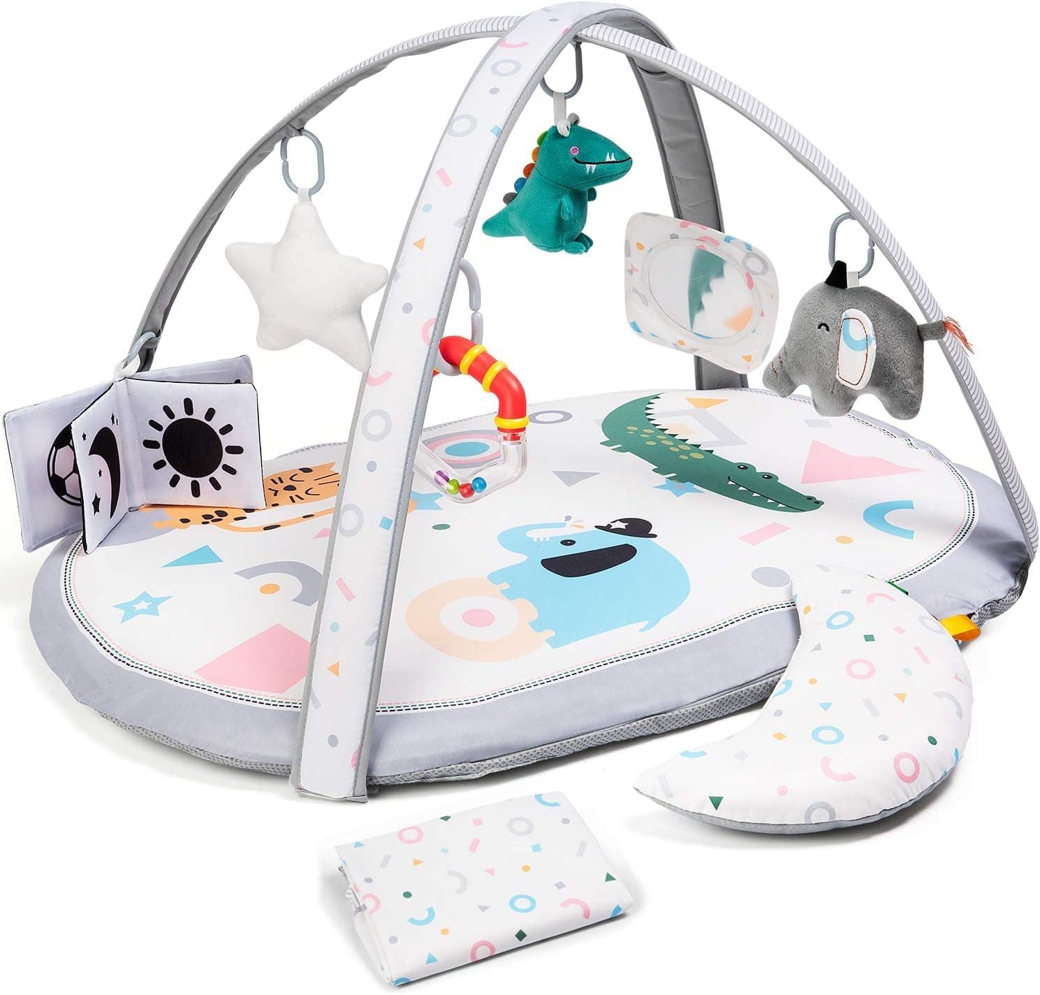 Lupantte 7 in 1 Multi-Activity Evolutionary Baby Gym, 2 Replaceable Tablets for Children with 6 Educational Games, Non-Slip Thicker, Gift
