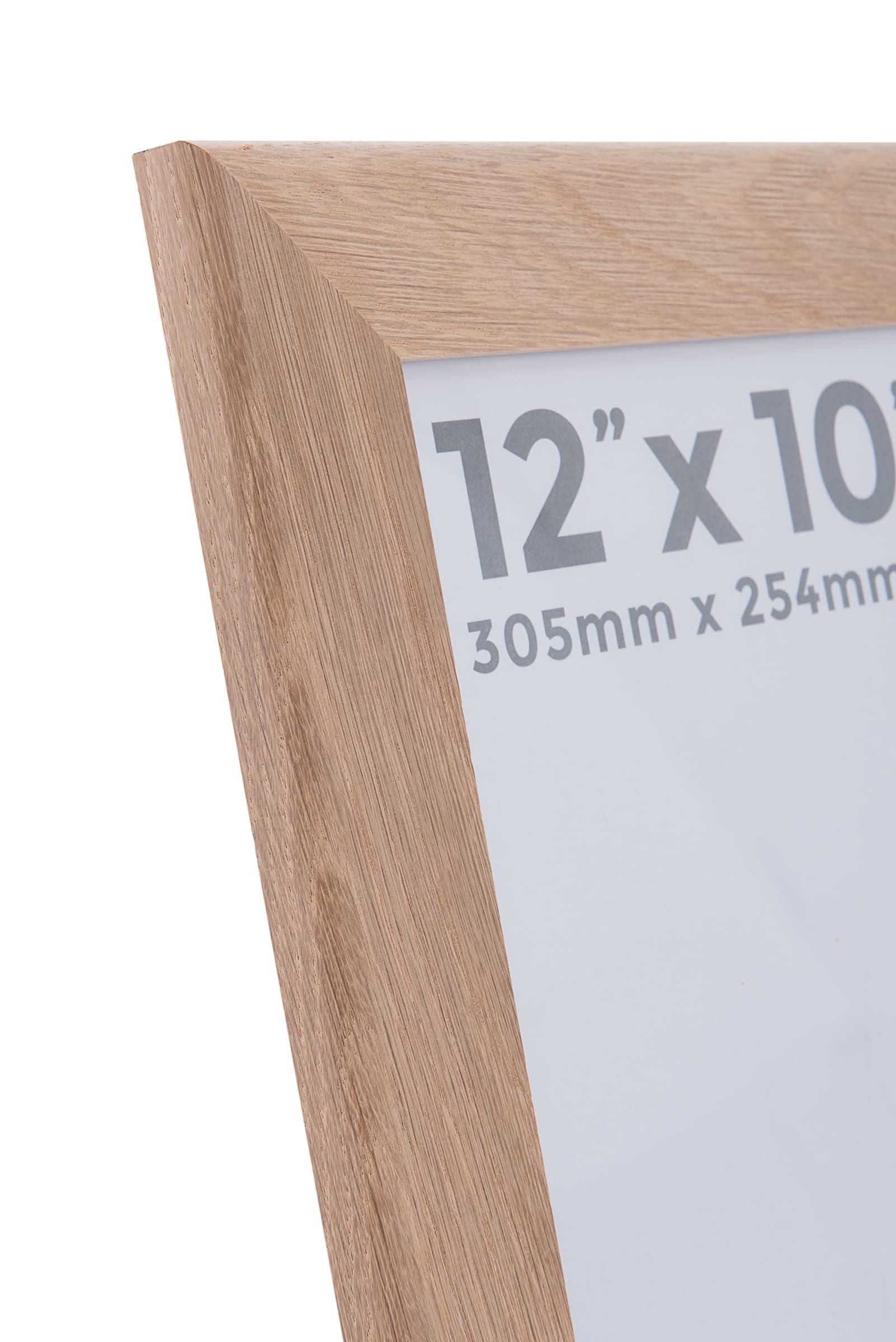 Wall Space 12x10 Oak Frame | Wide Light Oak Photo Frames 10x12 inches | 12 x 10 inch Oak Photo Frame | Solid Oak Picture Frames | Every Wooden 10x12 photo frame comes complete with REAL GLASS