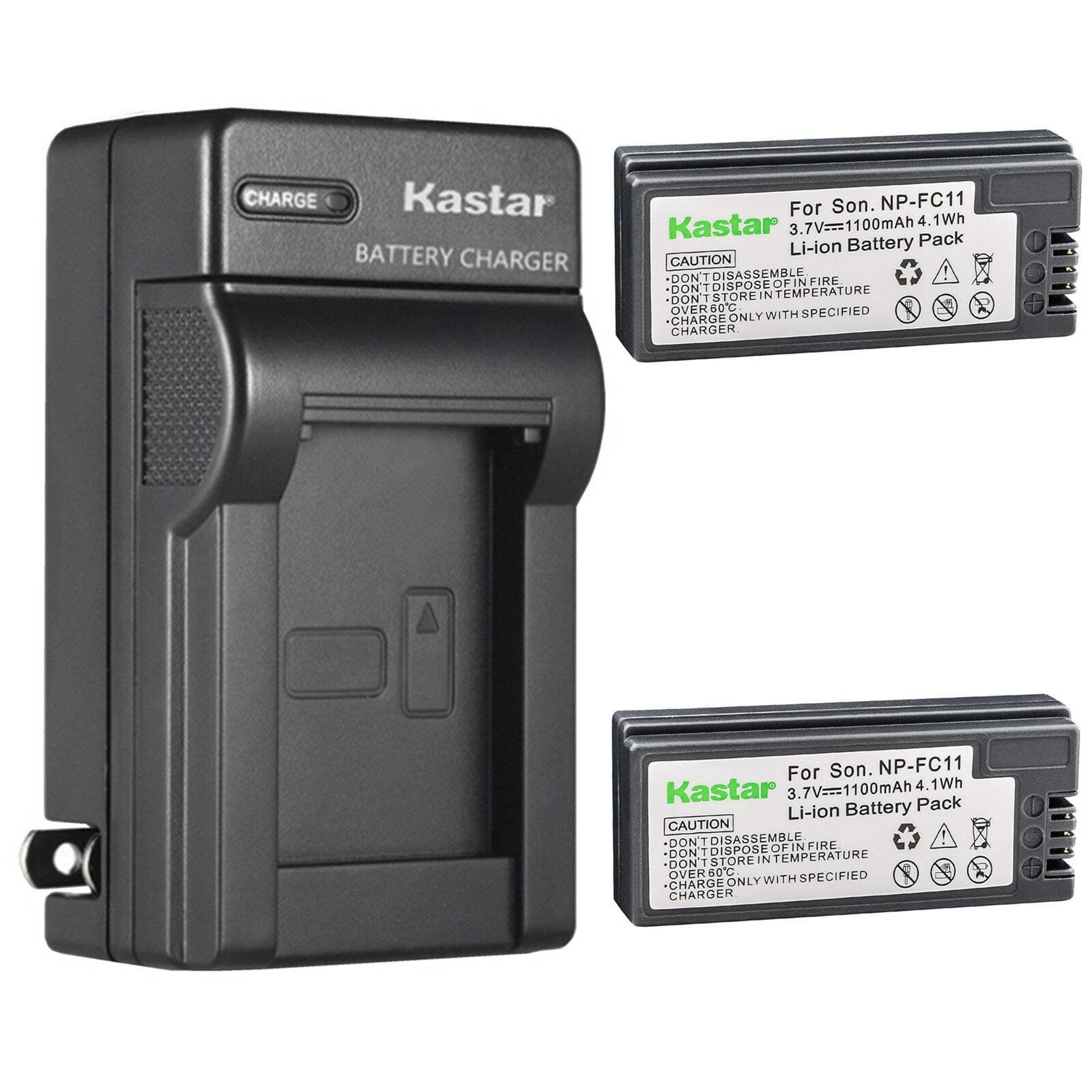 Kastar 2-Pack Battery and AC Wall Charger Replacement for Sony Cyber-Shot DSC-V1, Cyber-Shot DSC-F77, Cyber-Shot DSC-F77E, Cyber-Shot DSC-F77A, Cyber-Shot DSC-FX77, Cyber-Shot DSC-P10 Cameras
