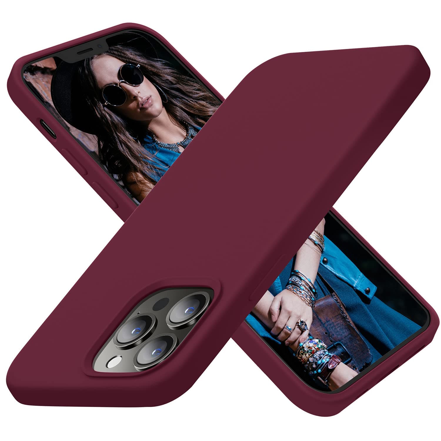 CordkingDesigned for iPhone 13 Pro Max Case, Silicone Ultra Slim Shockproof Protective Phone Case with [Soft Anti-Scratch Microfiber Lining], 6.7 inch, Plum