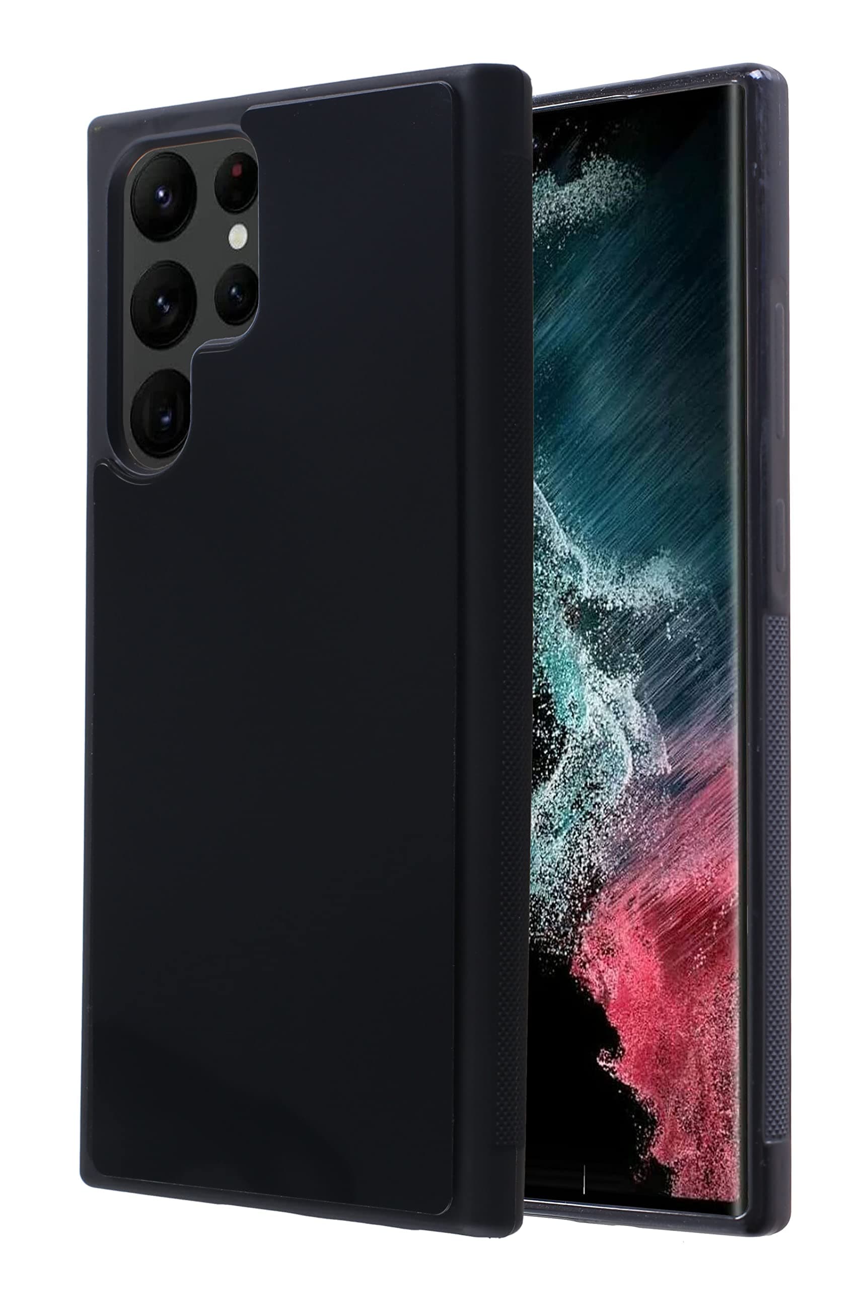 MONCABILE Gravity Phone Case Galaxy S22 Ultra, Anti Gravity Pluto Case That Sticks to Anything Sticky Magic Nano Suction AntiGravity Goat Case (Black S22U)