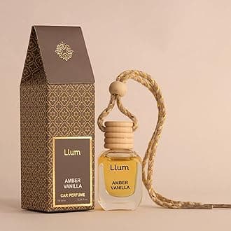 Llum Amber Vanilla Hanging Car Air Freshener |10ml, Pack of 1 |Luxury, Organic Toxin-Free, Alcohol-Free, Perfume |Interior Accessory for fresh Aroma |Long Lasting Fragrance