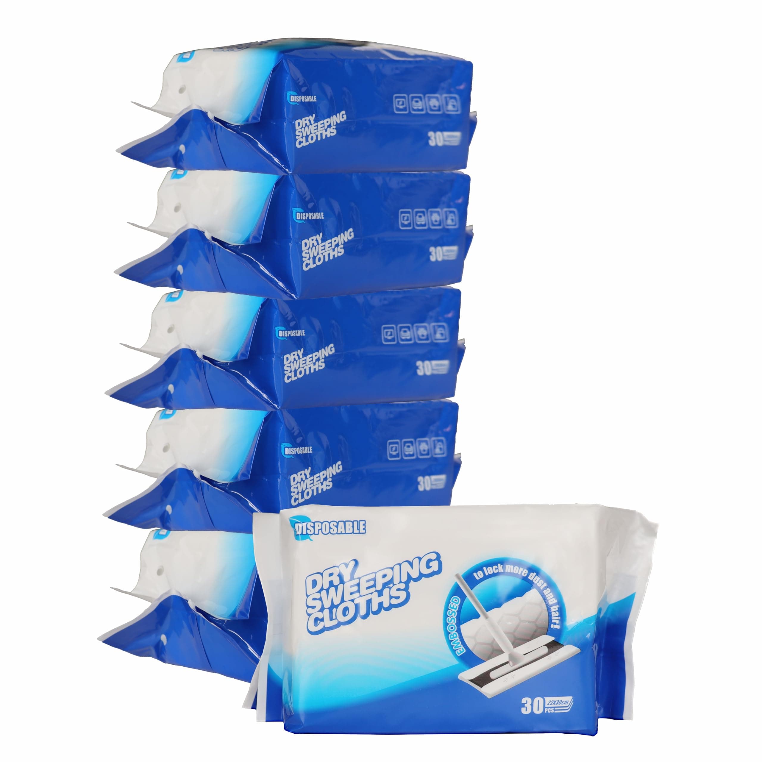 Dry Sweeping Cloths - 180 Counts, Unscented, Electrostatic, Soft & Absorbent, Multi-Surface Floor Cloth Refills for Dry Mopping and Cleaning