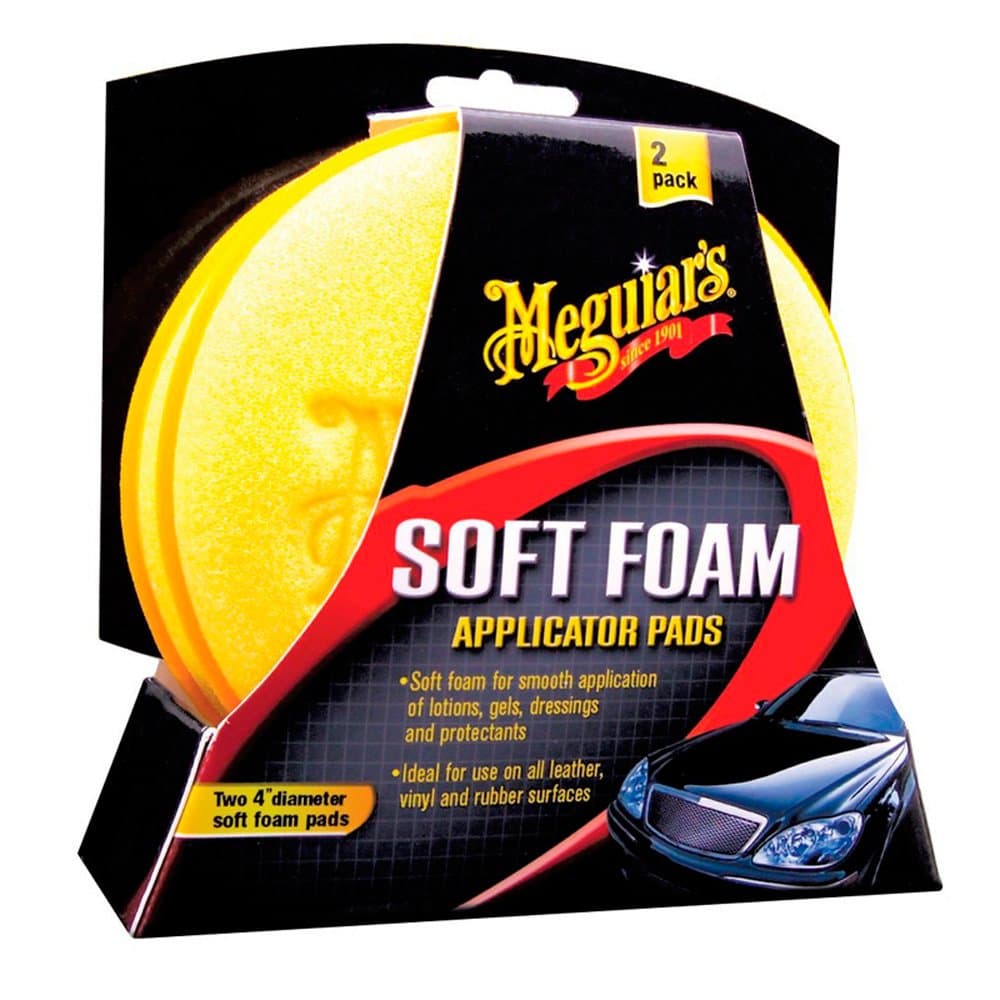 Meguiar's Soft Foam 4 Applicator Pads For Hand Applying Waxes Or Tire Dressings, Yellow - X3070