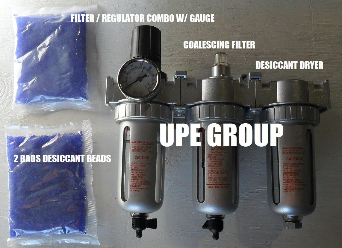 3/8" COMPRESSED AIR PARTICULATE FILTER WATER TRAP/PRESSURE REGULATOR/DESICCANT AIR DRYER/COALESCING FILTER FOR COMPRESSED AIR SYSTEMS GREAT FOR PLASMA CUTTER