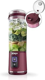 Ninja Blast Portable Blender, Cordless 18-Ounce Container, Personal Blender for Shakes & Smoothies, BPA Free, Leak Proof Lid & Spout, USB-C Rechargeable, Dishwasher Safe Components, Cranberry Red