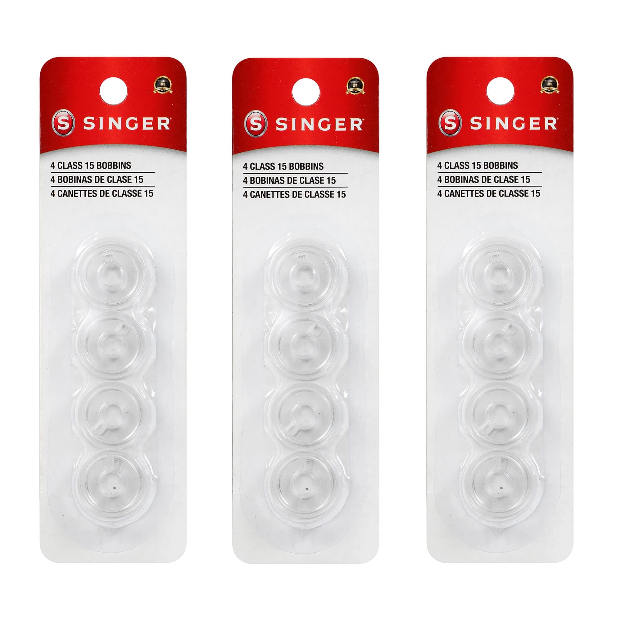 Singer Bobbins Class 15 Transparent Plastic Bobbins – Replacement Bobbins for Sewing Machine, Sewing Machine Bobbins, Sewing Machine Accessories, 12ct