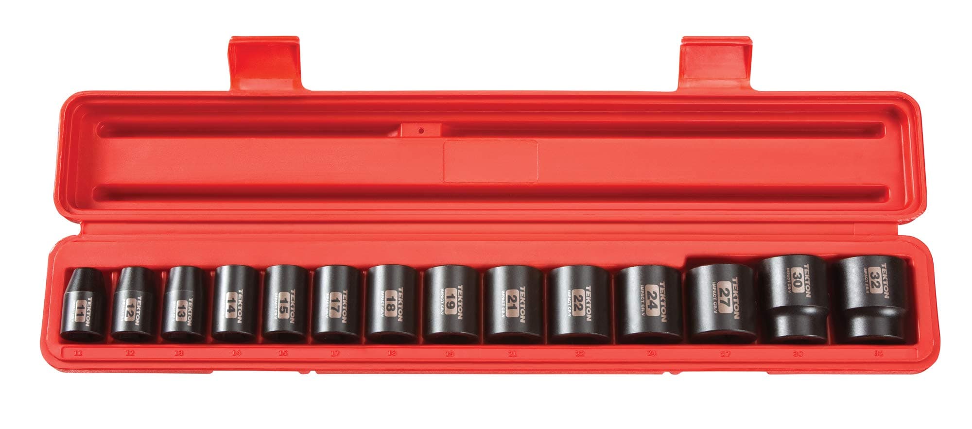 TEKTON 1/2 Inch Drive 6-Point Impact Socket Set, 14-Piece (11-32 mm) | 4817