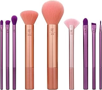 Real Techniques Insta Artist Brush Kit, Face, Cheek & Eye Brush Set, Makeup Brush Kit, For Foundation, Blush, Bronzer, Concealer, & Eyeshadow, Quality Makeup Tools, 9 Piece Gift Set