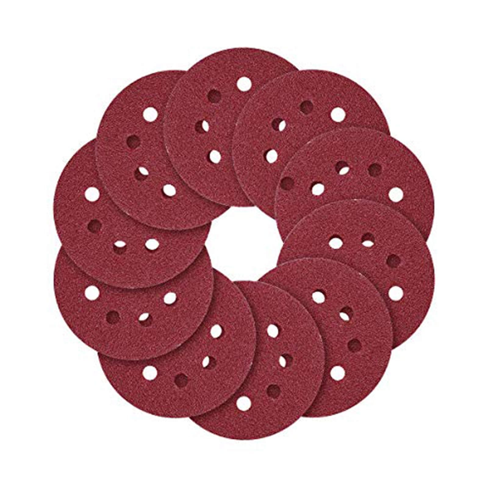 Miady 5-Inch 8-Hole Hook and Loop Sanding Discs, 40/80/120/240/320/600/800 Assorted Grits Sandpaper - Pack of 70