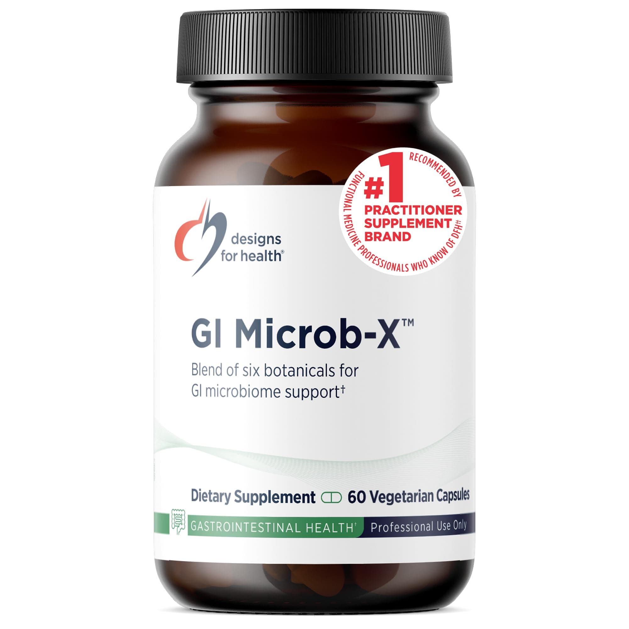 Designs for Health GI Microb-X - Botanical Gut Support, Cleanse + Detox Supplement with Tribulus, Berberine + Barberry Extract - Vegetarian + Non-GMO (60 Capsules)