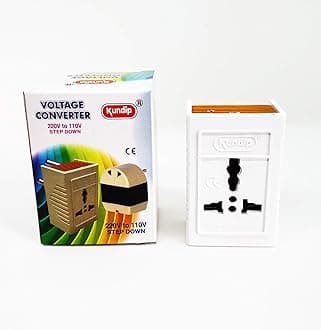 KUNDIP Electronic Step Down Voltage Converter 220V to 110V with Universal Socket - White (2000 Watts) (Not for Continuous Usage, Use on Interval Basis of 5-7mins)