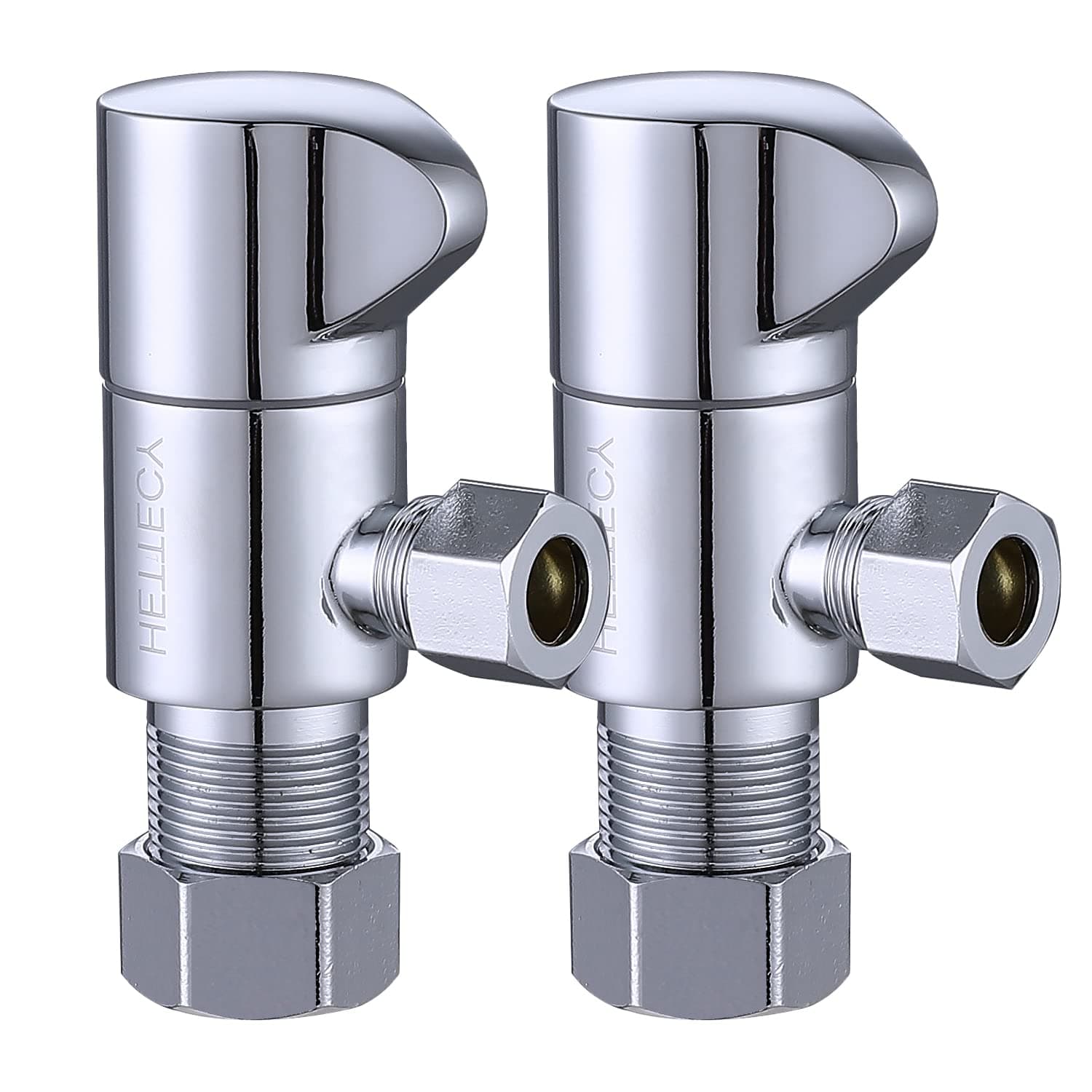 Sponsored Ad - Angle Stop Valve 1/2" Nominal (5/8'' OD) Comp x 3/8'' OD Comp 1/4 Turn Chrome Brass Angle Valve Water Shut Off Valve Faucet Valve (2 Pack) (Silver)