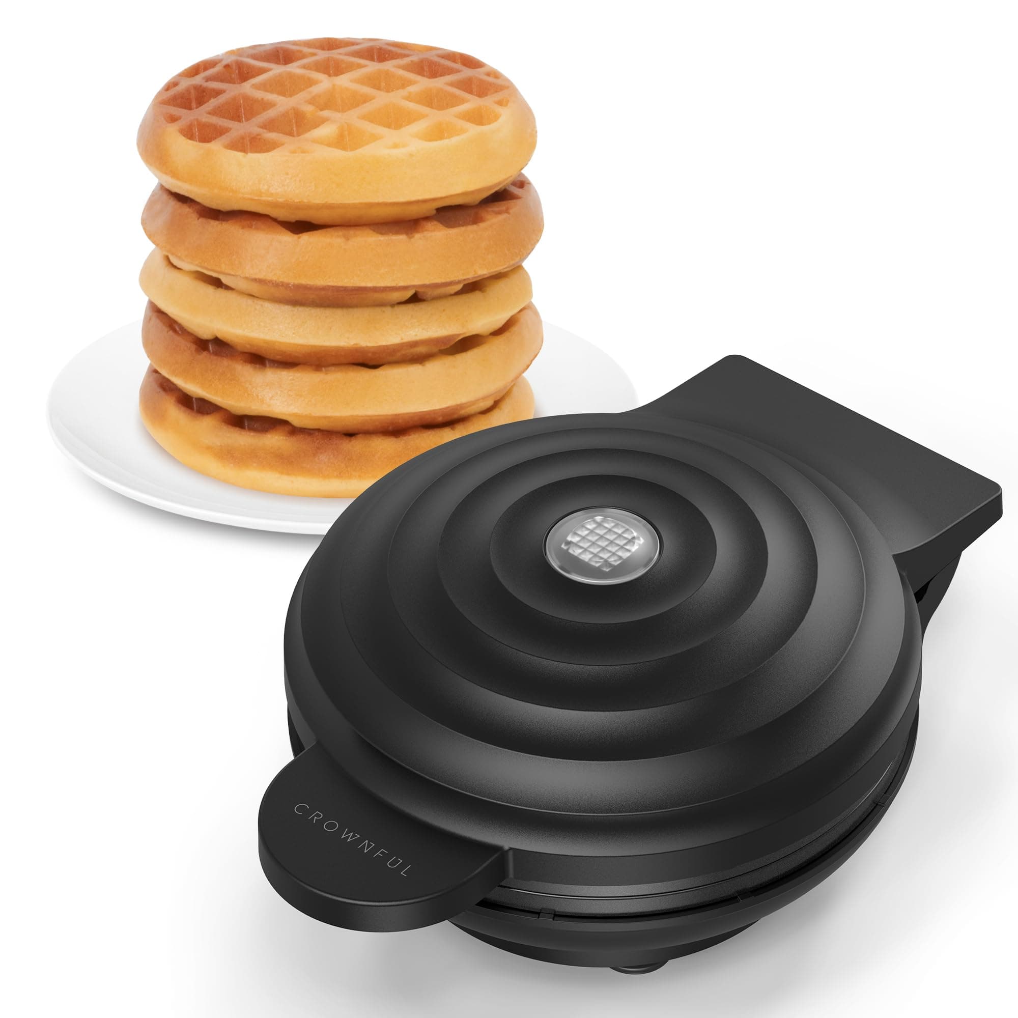 Mini Waffle Maker, 4" Chaffle Maker with Compact Design, Easy to Clean, Non-Stick Surface, Recipe Guide Included, Perfect for Breakfast, Dessert, Sandwich, or Other Snacks