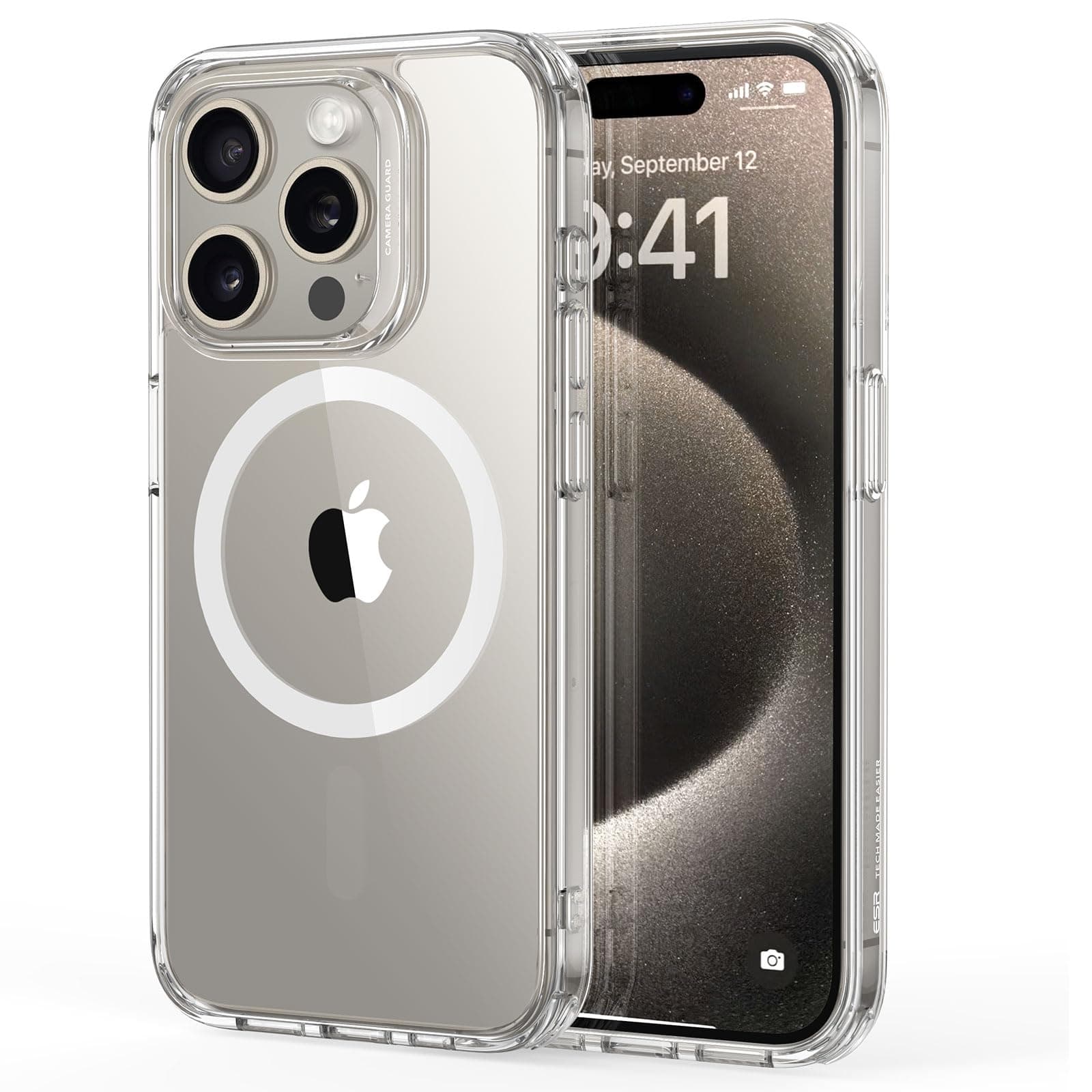 ESR for iPhone 15 Pro Max Case, Compatible with MagSafe, Military-Grade Protection, Yellowing Resistant, Scratch-Resistant Back, Magnetic Phone Cover for iPhone 15 Pro Max, Classic Series, Clear