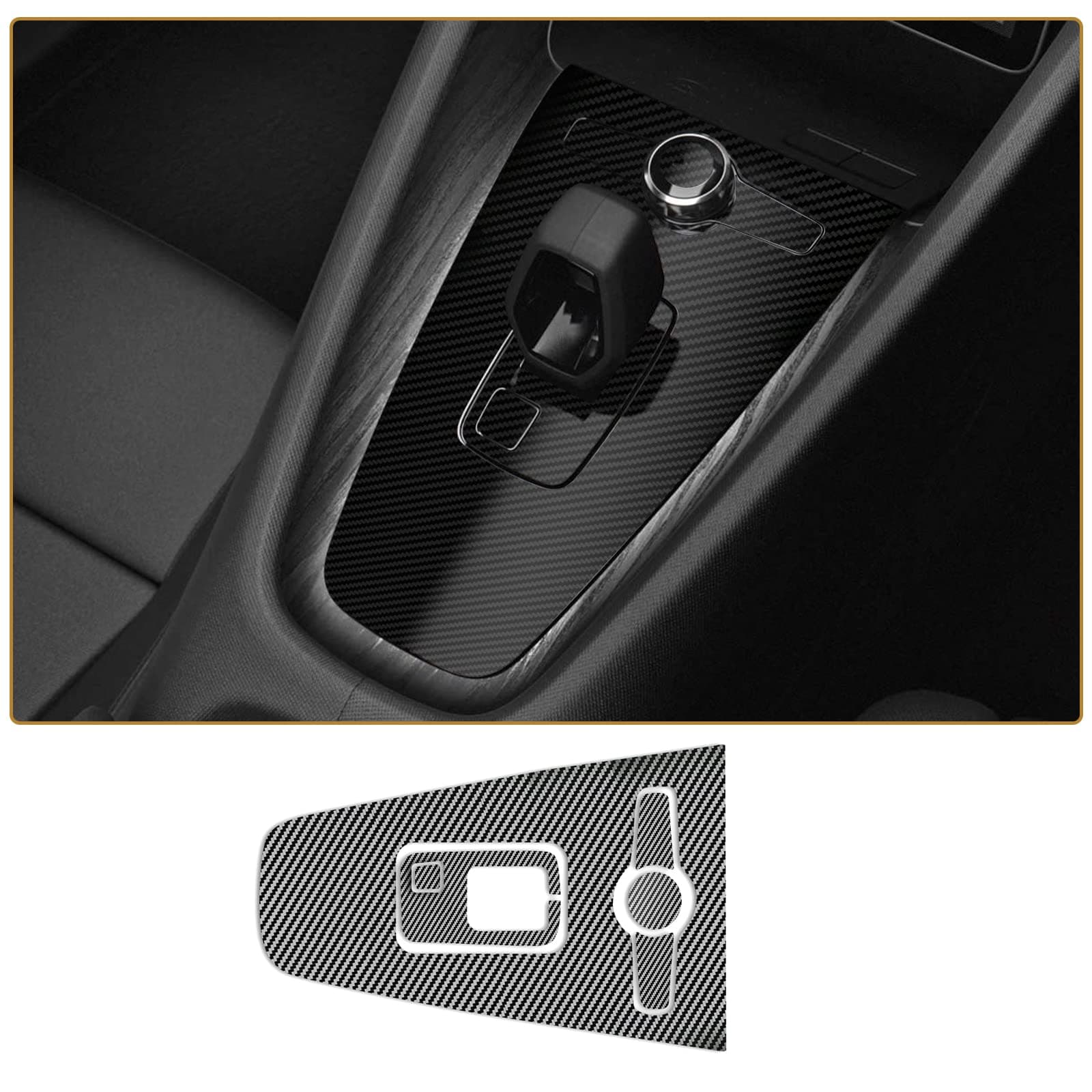 Polestar 2 Center Panel Cover Gear Shift Panel Protector, Carbon Fiber, 2 Pack