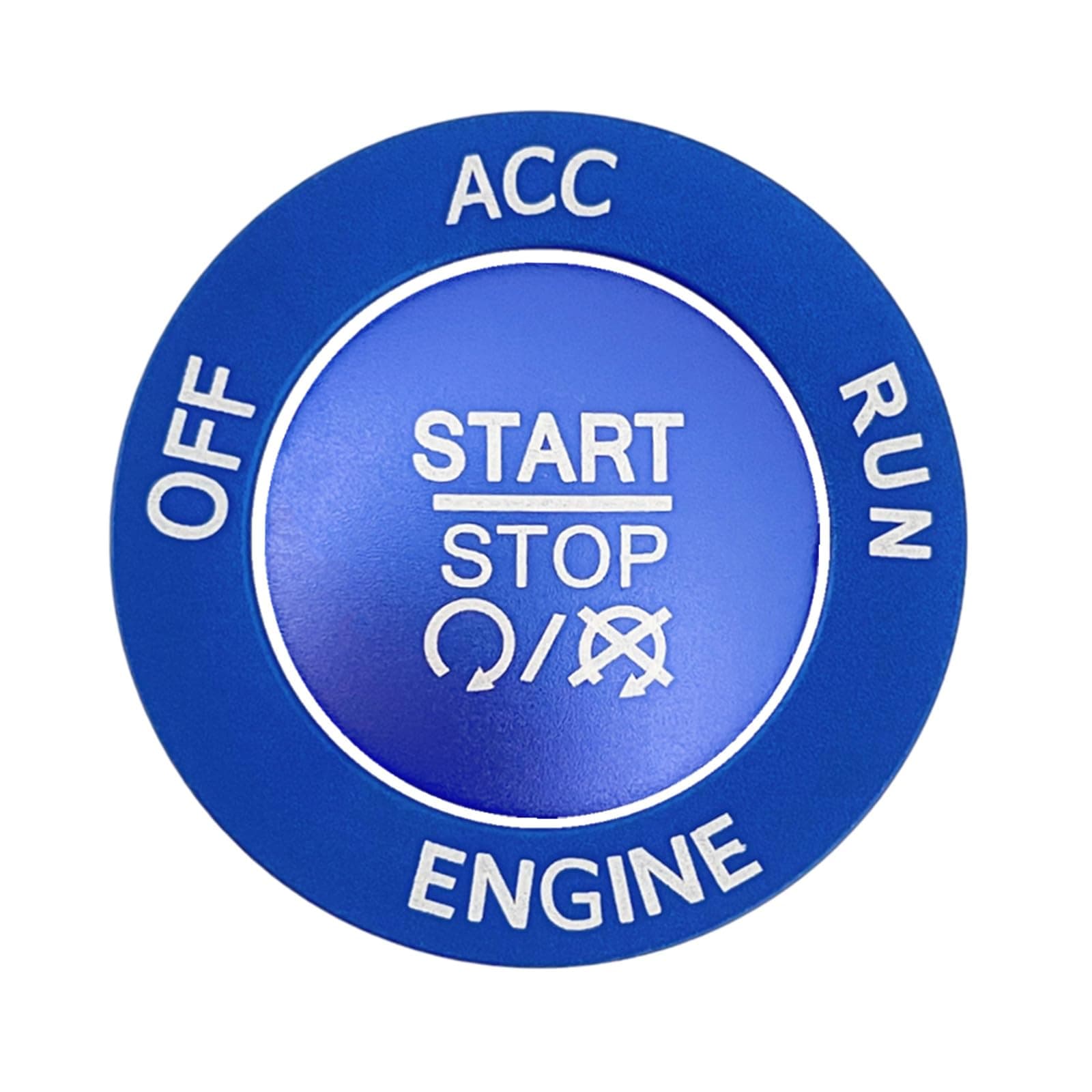 Push Start Stop Button Cover Trim for 2015-2021 Dodge Charger Challenger RAM 1500, for 2014-2021 Dodge Durango, Aluminum Alloy, Blue