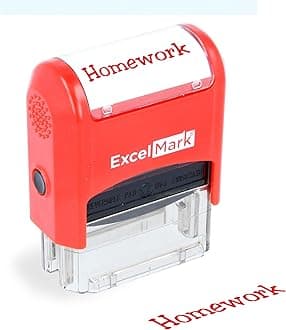 ExcelMark Self-Inking Rubber Teacher Grading Stamp - Homework