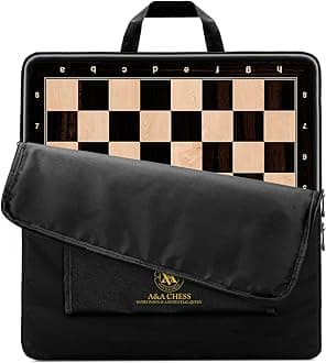 A&A 18.875" Professional Wooden Tournament Chess Board/African Palisander & Maple Inlaid /2.0" Squares w/Notation