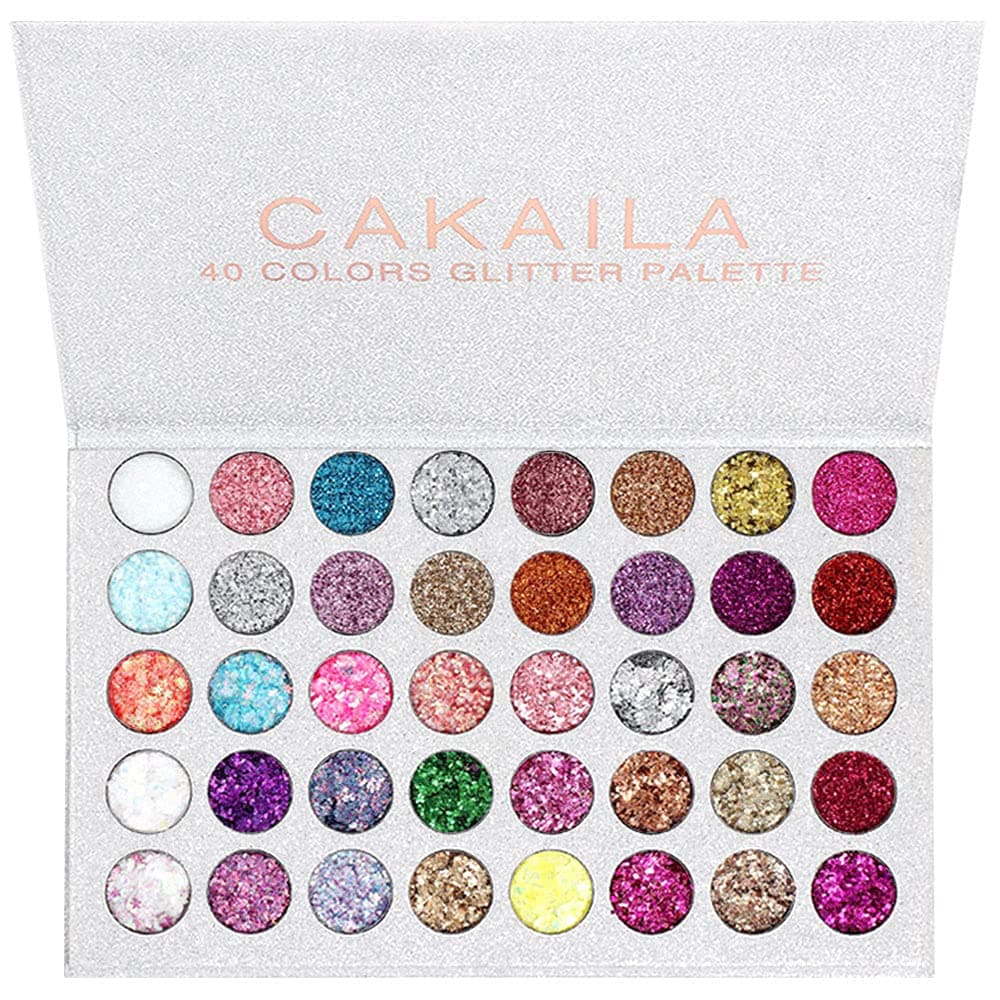 40 Colors Gel Glitter Sparkle Glue Eyeshadow Face Makeup Palette