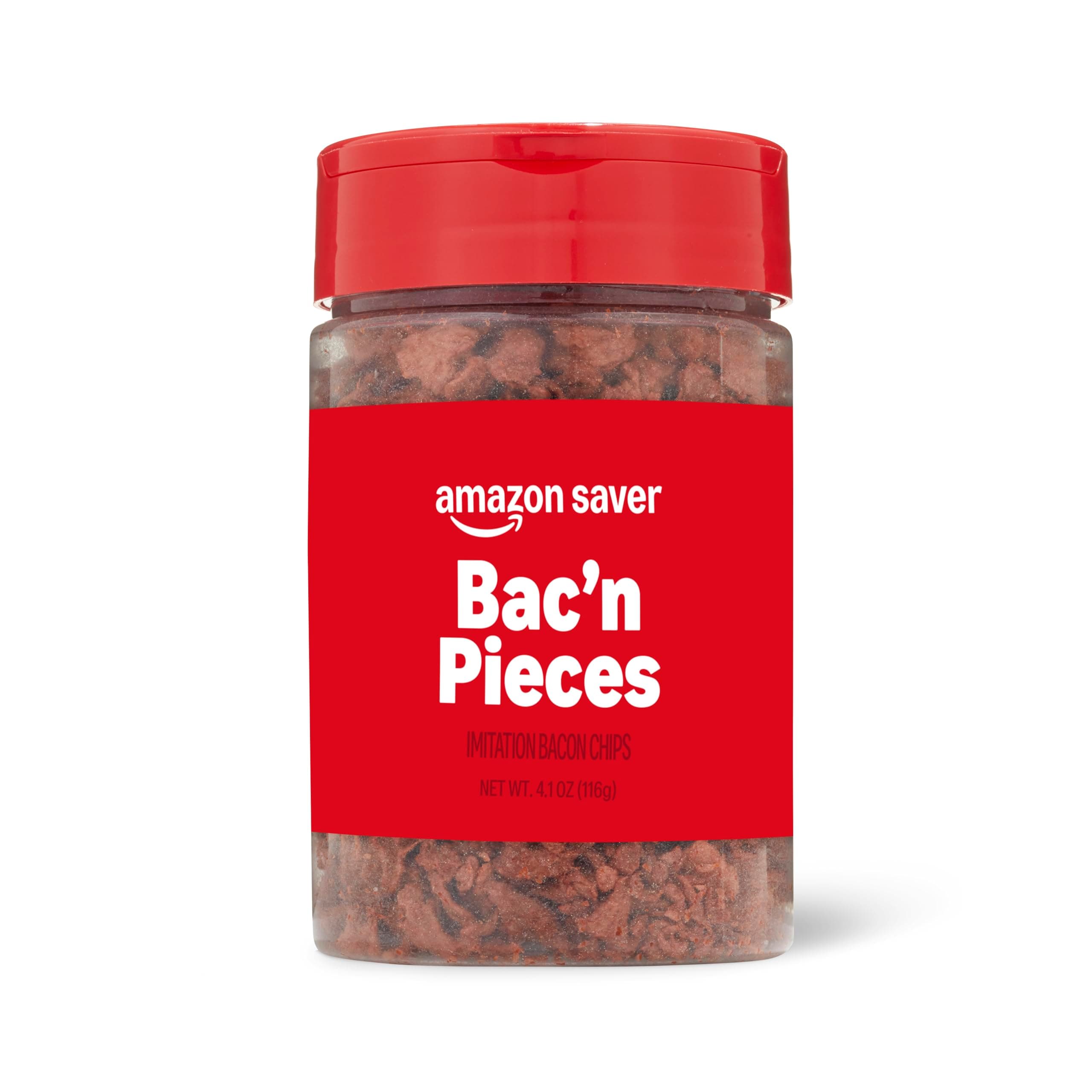 Amazon Saver, Natural Bac'n Pieces, Imitation Bacon Chips, 4.1 Oz