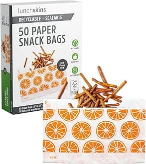 Recyclable + Sealable Food Storage Snack Bags Orange, 50 count