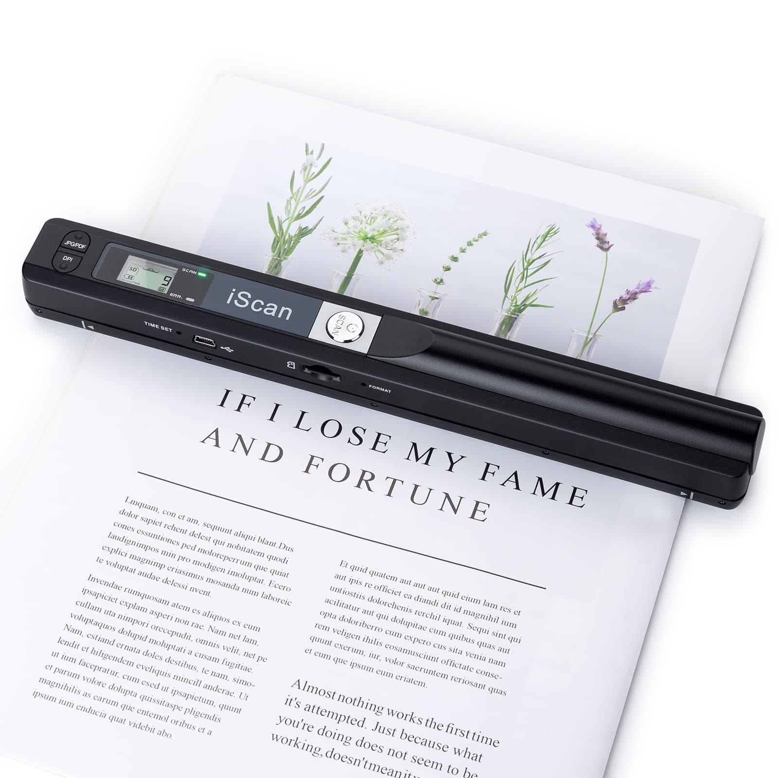 Microware Portable Iscan Office Handheld Photo Documents Scanner Book A4 Scan for 900Dpi Support 32GB Card