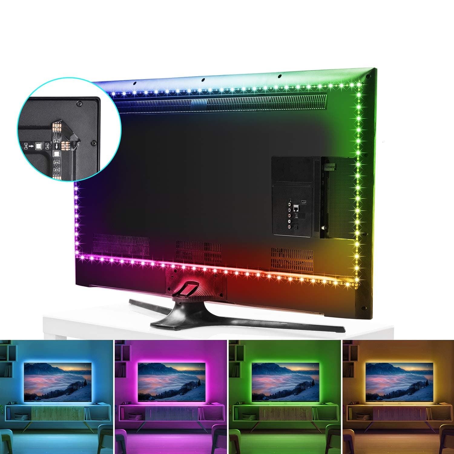 LED Strip Lights, 9.8FT USB TV Backlight Kit TV Lights 20 Color Changing 5050 LEDs Bias Lighting with 44-Key IR Remote Controller for 46 Inch~70 Inch HDTV PC Monitor Home Theater Decoration