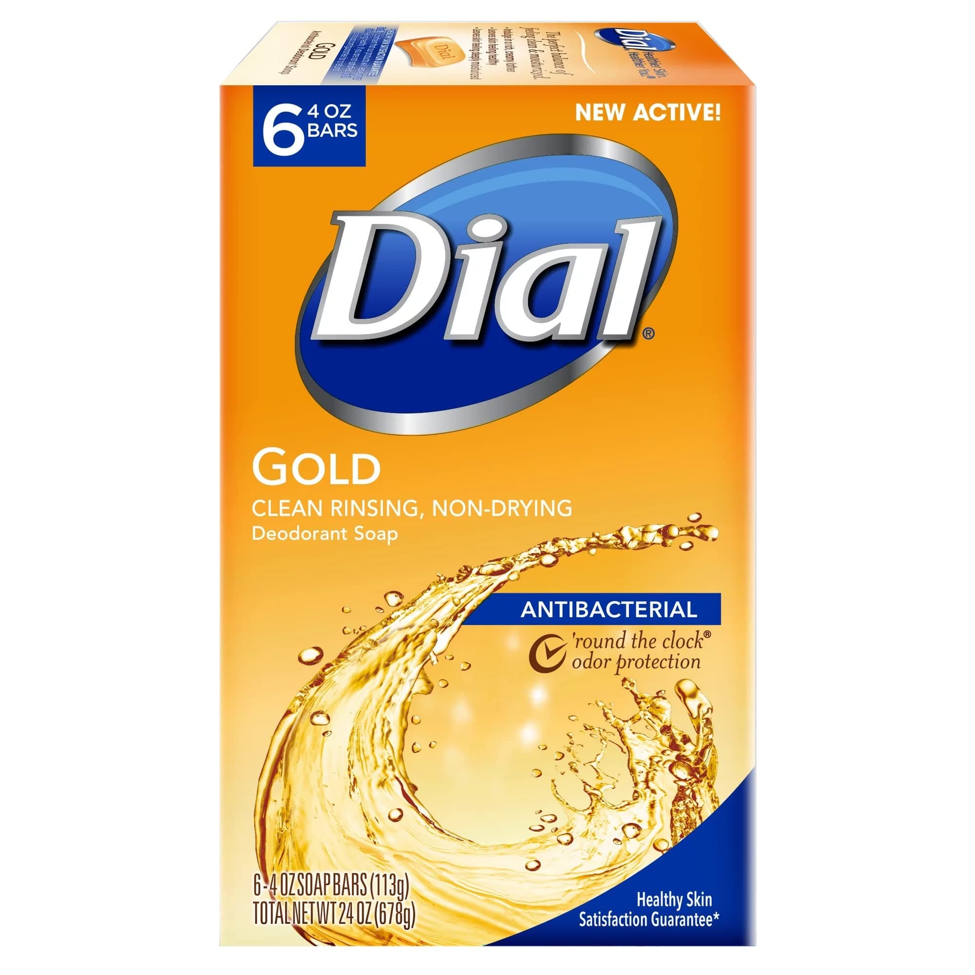 Dial Gold Antibacterial Bar Soap - Six 4 oz Bars per Pack. (1 pack)