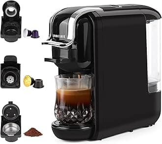 Espresso Machine for Nespresso Capsule, Lavazza Blue & Expert Capsule, Coffee Powder, 19 Bar Pump Pressure Makes Authentic Espresso Coffee, Mini Espresso Coffee Maker with Removable Water Tank.