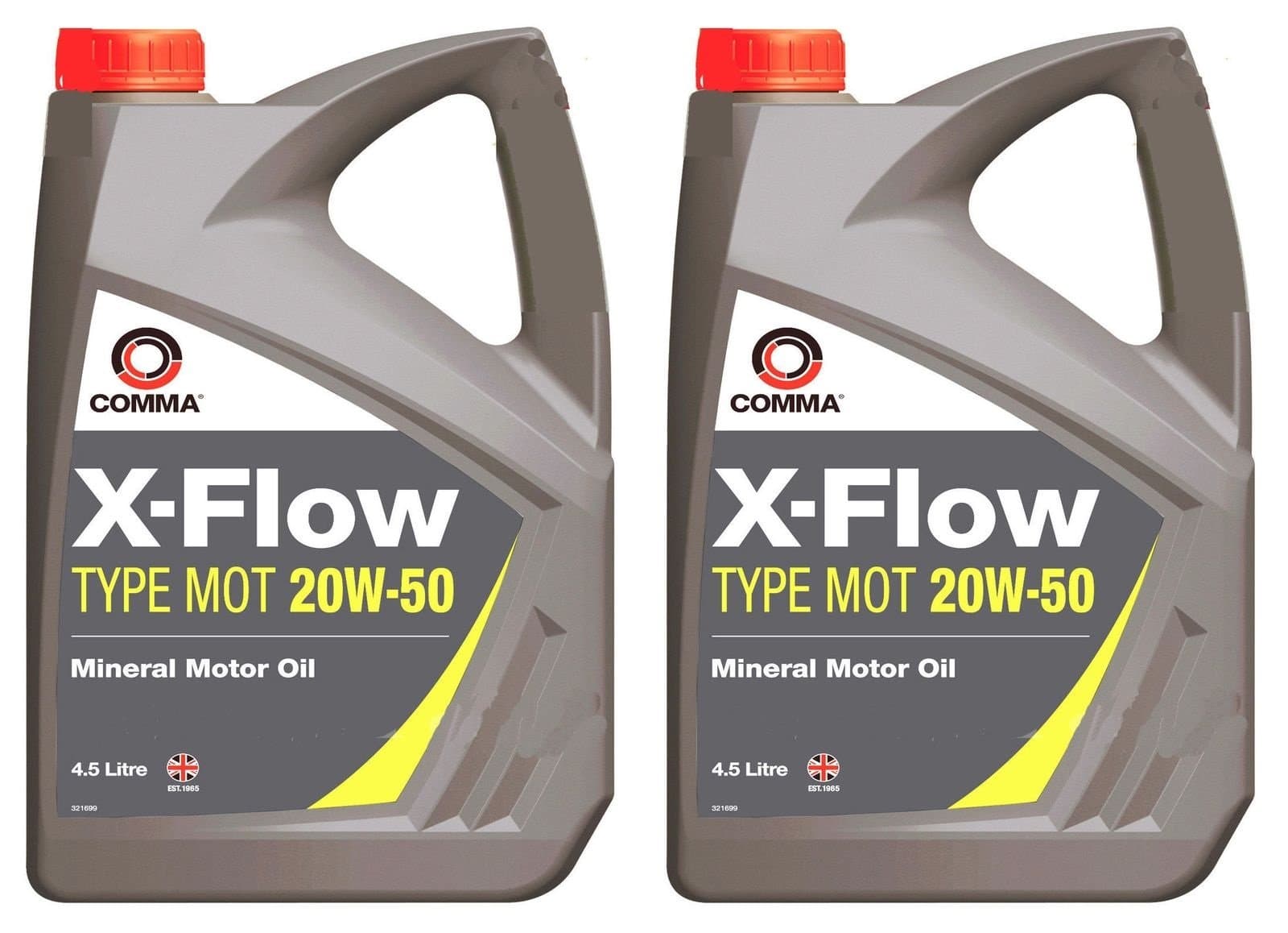 Comma 2 x 4.5L X-FLOW TYPE MOT 20W50 Mineral Motor Oil (Total 9 Litres)