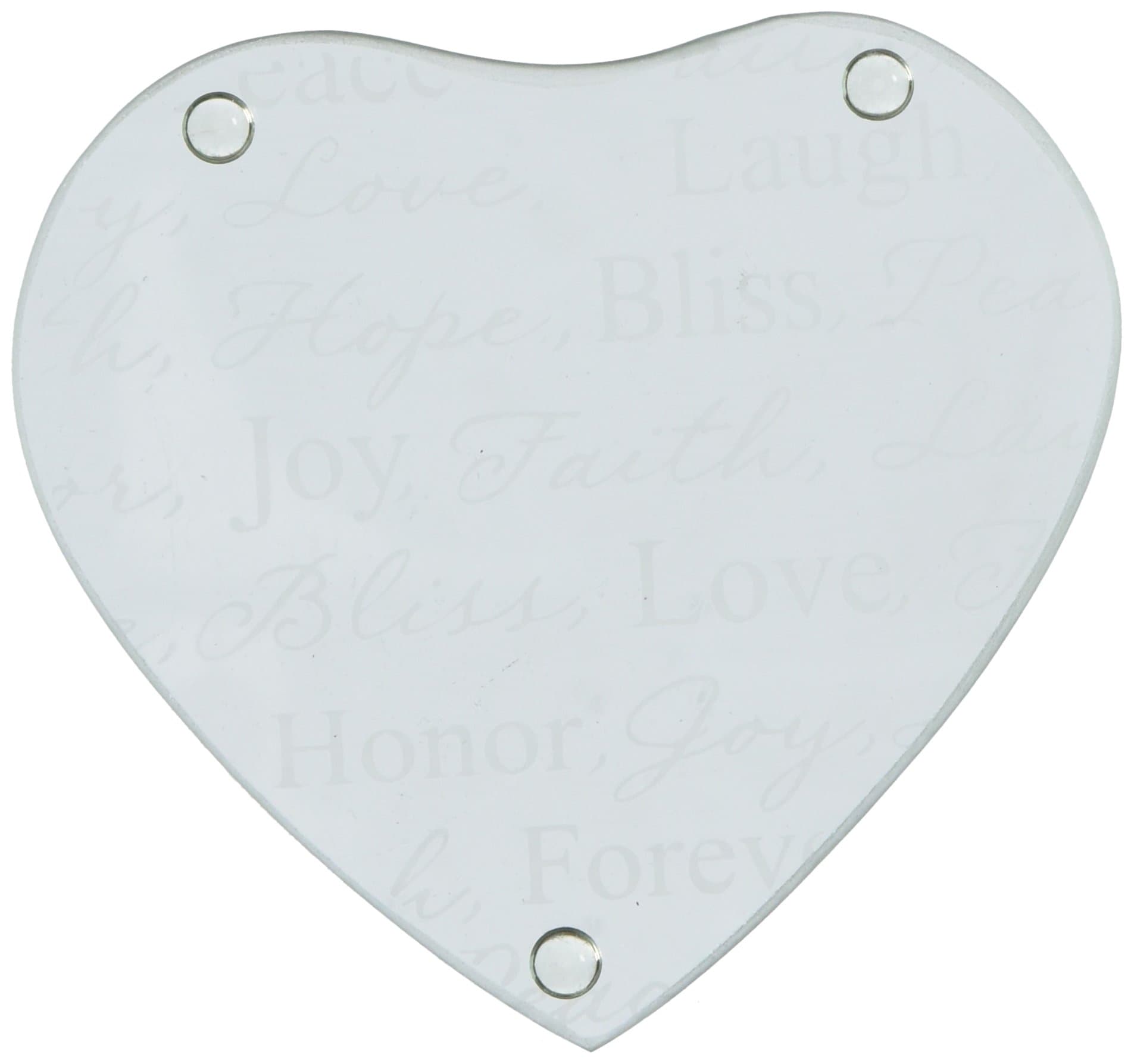 Good Wishes Heart Glass Coasters
