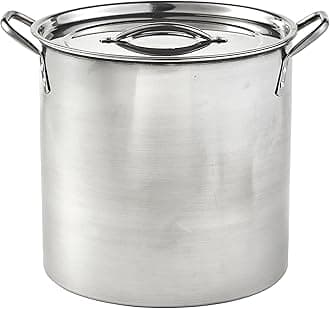 16Qt Stainless Steel Stock Pot with Lid, Large Cooking Pot for Soups, Boiling Seafood, Pasta, Stews, and Family Meals