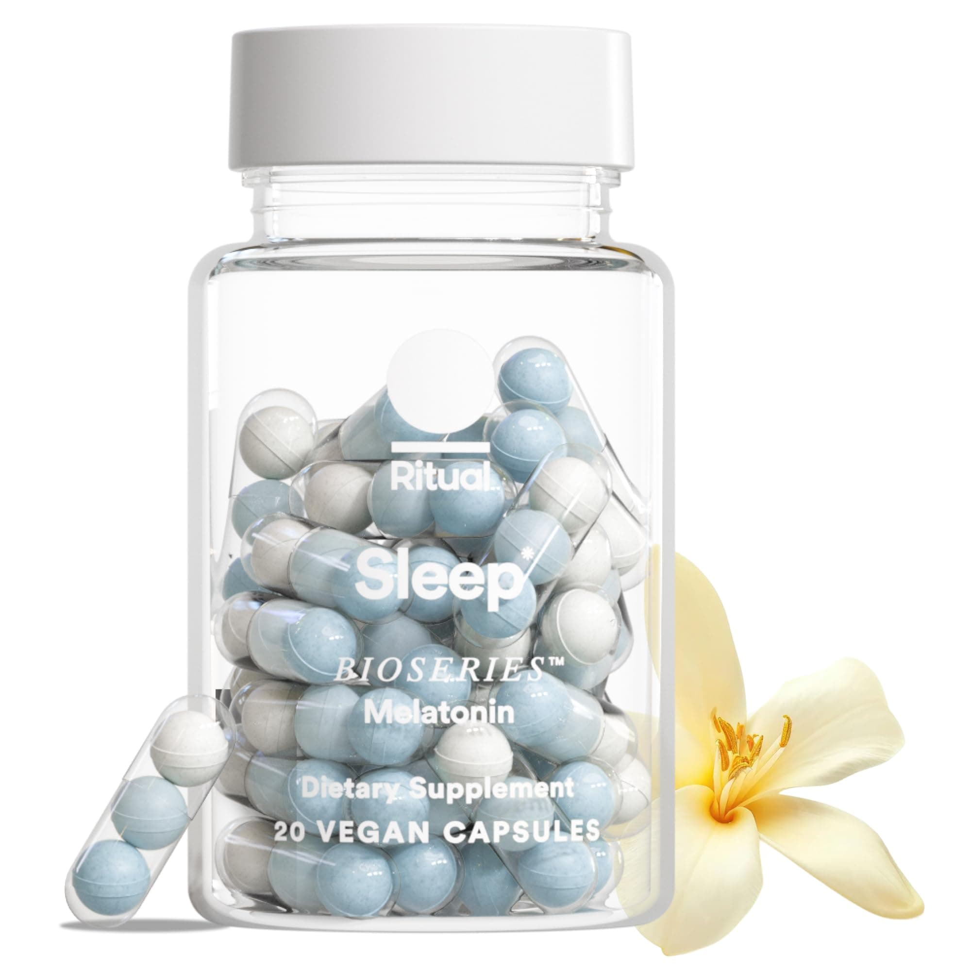 Sleep Melatonin 5mg - Sleep Aid Supplement - BioSeries Time Released Capsules Designed for All Night* Sleep Support for Adults - Vegan - Drug-Free - Vanilla - 20 Capsules - 20 Servings