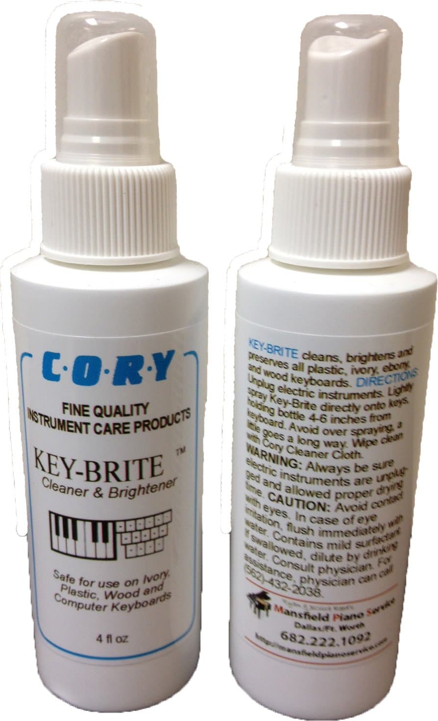 Key-Brite Piano Key Cleaner 4 oz by Cory, Distributed by A Fully Authorized Cory Products Dealer