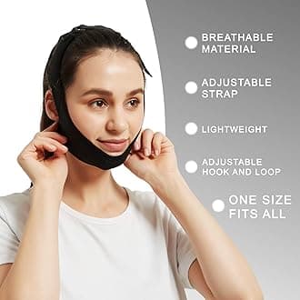 Better Sleep Anti Snoring Devices - Chin Strap for CPAP Users - Adjustable Snore Stopping Device Face Mask Bandage Keeping Mouth Closed - Anti Snoring Chin Strap for Men and Women (Black)
