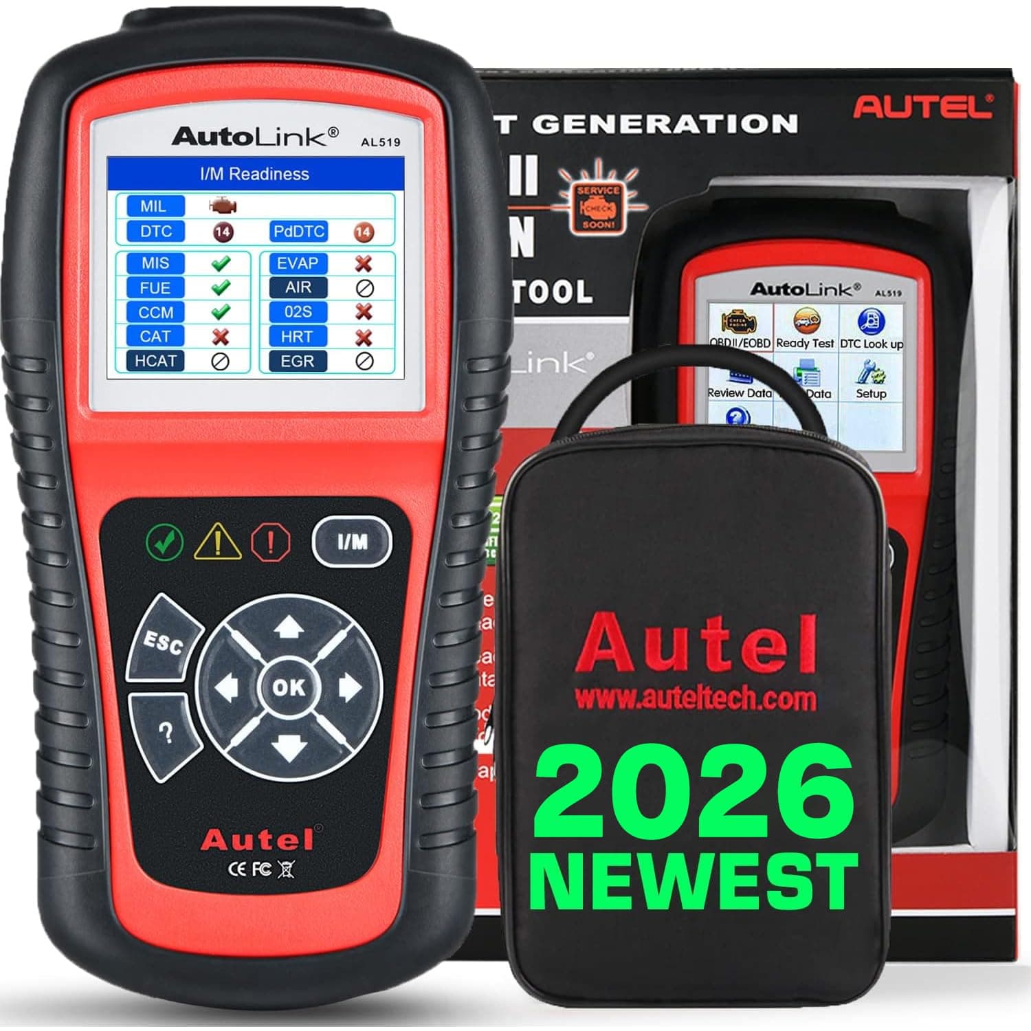 AutoLink AL519 Enhanced OBD2 Scanner Car Check Engine Code Reader CAN Scan Tool Mode 6, Advanced Version of AL319
