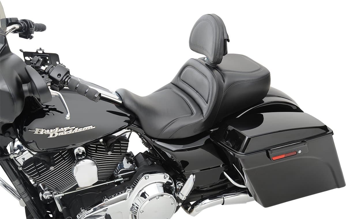 Saddlemen - 808-07B-0302 - Explorer Low Profile Seat with Driver Backrest
