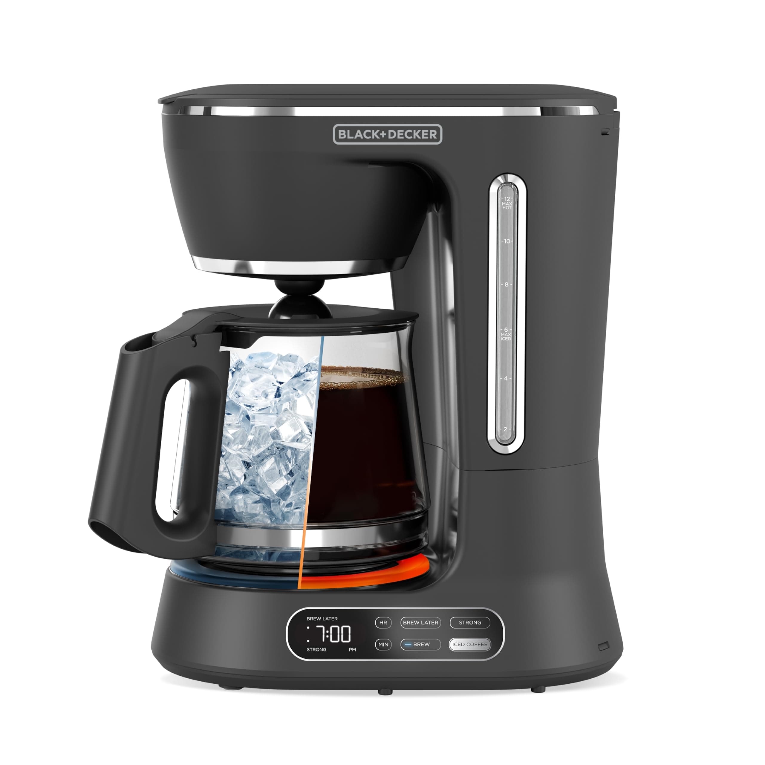 BLACK+DECKER Split Brew 12-Cup Digital Coffee Maker, CM0122, Iced or Hot Coffee, Programmable, Quick Touch, 4-Hour Keep Warm